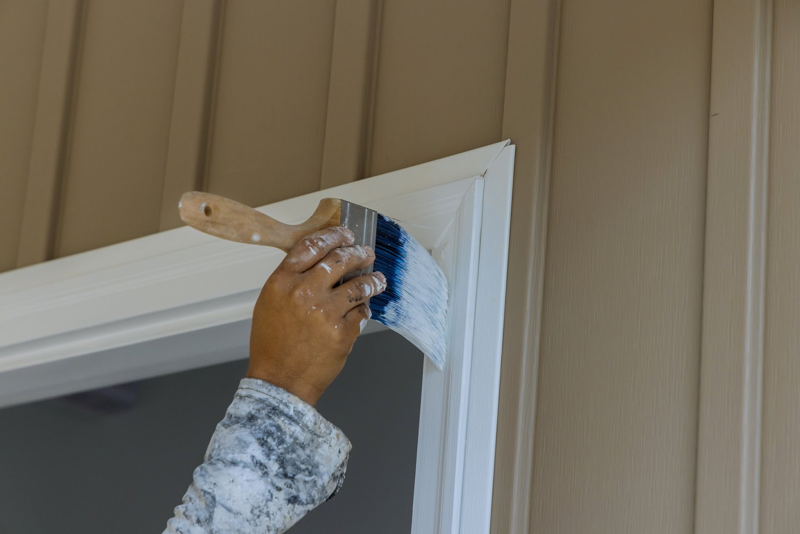 Painting wooden door trim